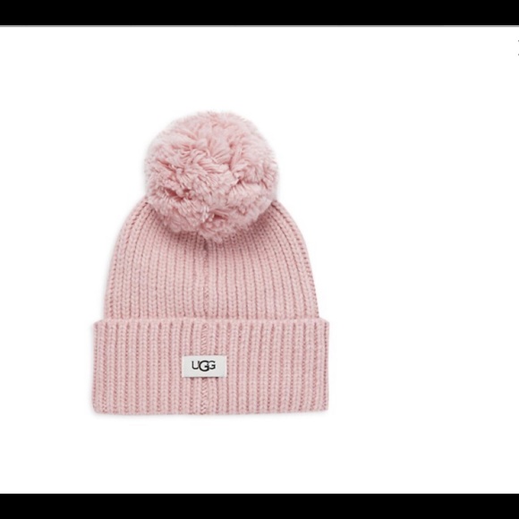 Rib-Knit & Faux Fur Pom-Pom Beanie - Picture 2 of 3